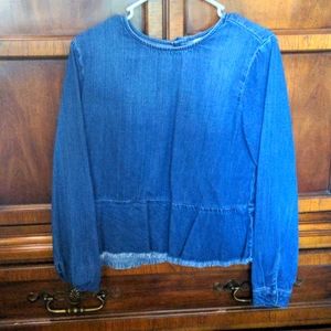 Cloth and Stone long sleeve button down back jean chambray blue shirt medium